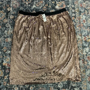Lane Bryant Rose Gold Sequin Pencil Skirt
